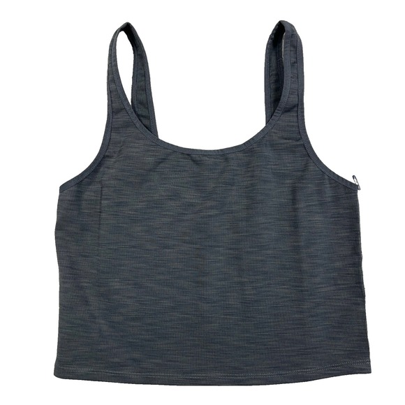 Marine Layer Tops - Marine Layer Tak Top Gray Women Small Gray Luxe Ribbed Textured Hiking Outdoor